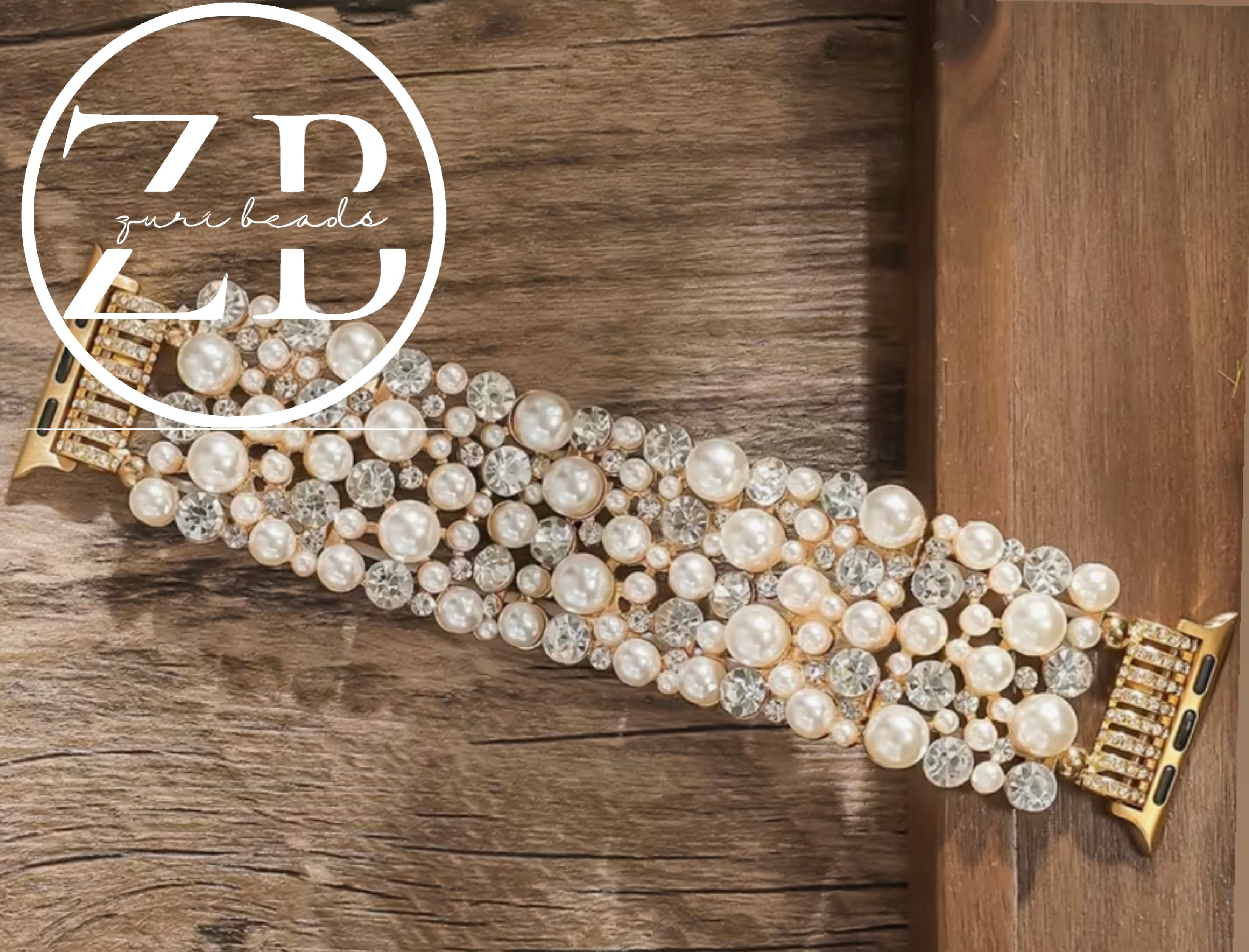 Gold and Pearl apple Watch band (38/40/41mm)