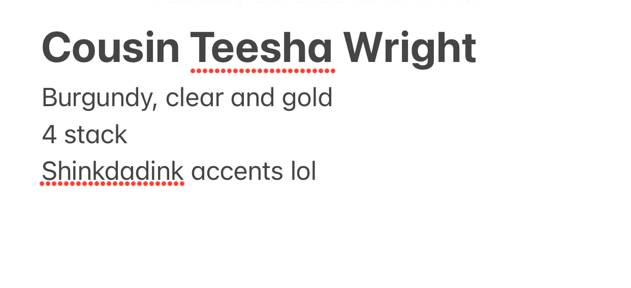 Teesha Wright custom