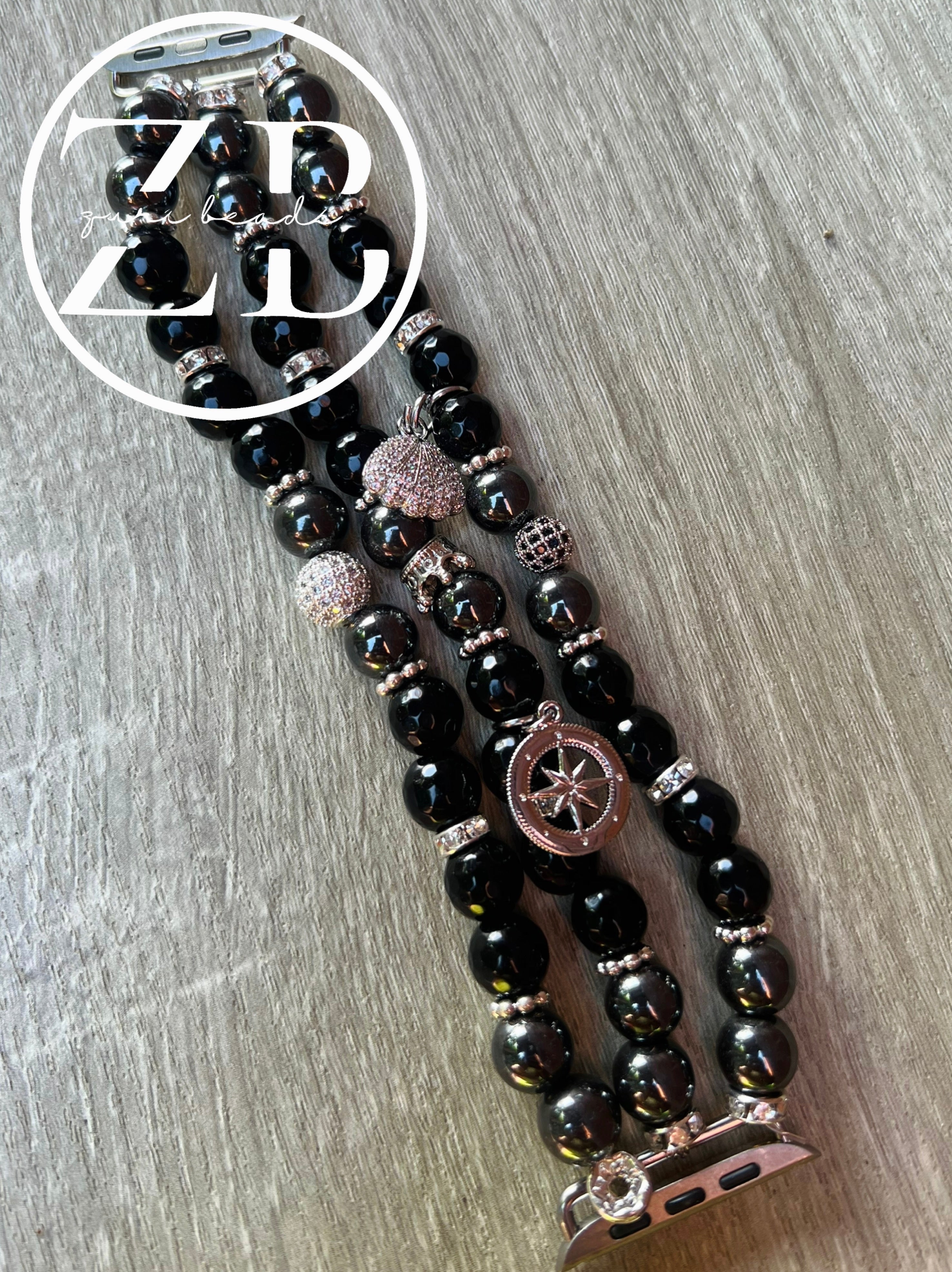 Black and gunmetal Apple Watch band (42nm)