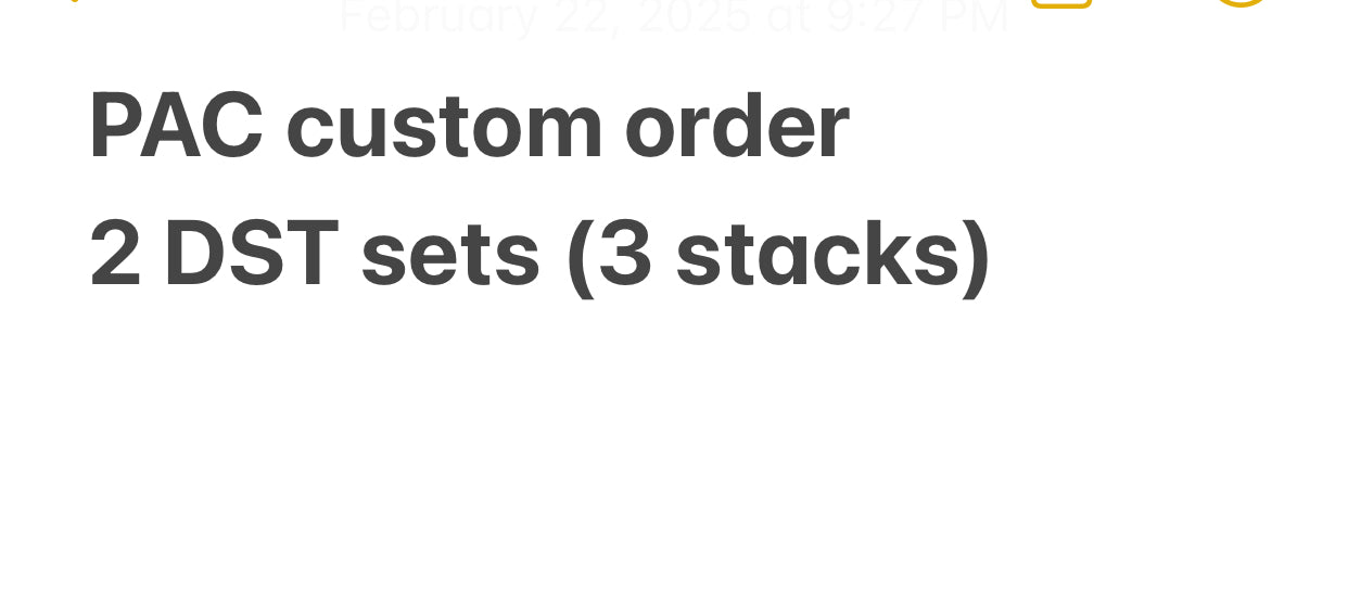 PAC custom order