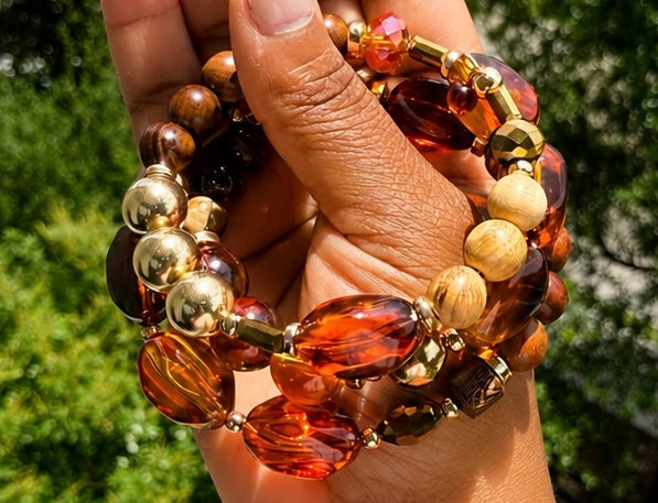 Safari wrap bracelet orange
