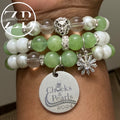 Chucks and pearls (green and silver)