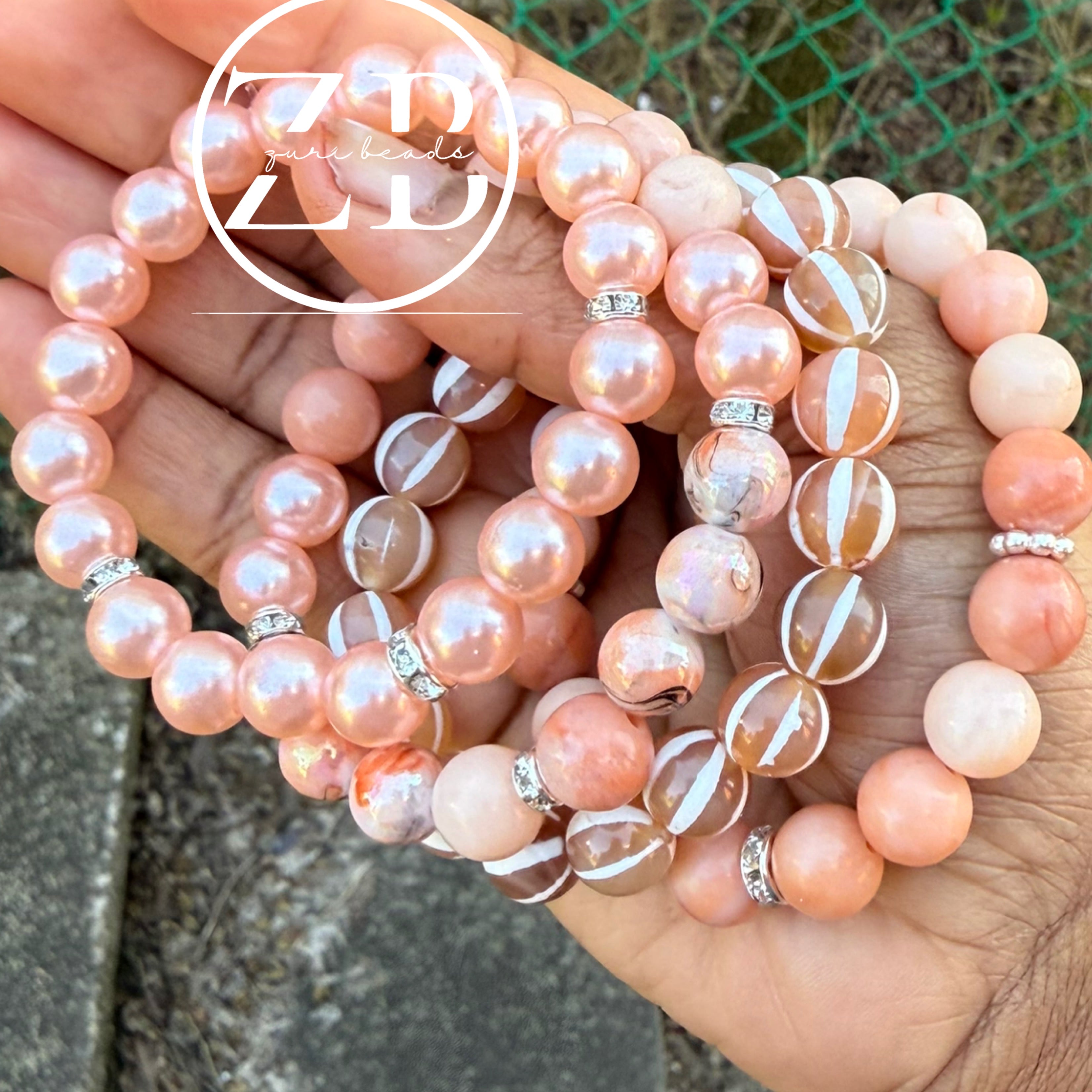 Peach bundle 2- silver accents