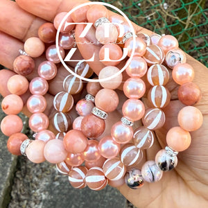 Peach bundle 1- silver accents