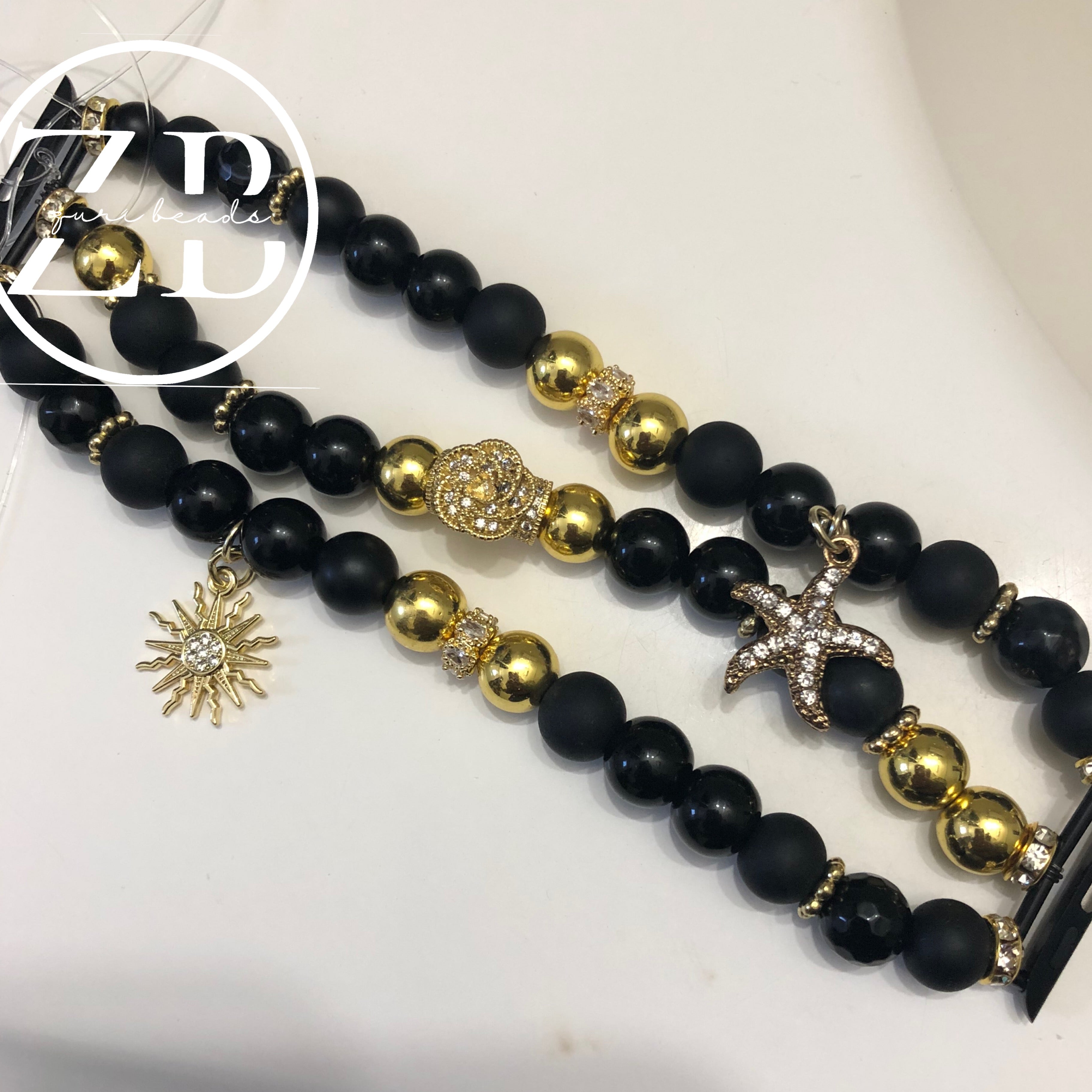 Bishop watch band (black and gold)