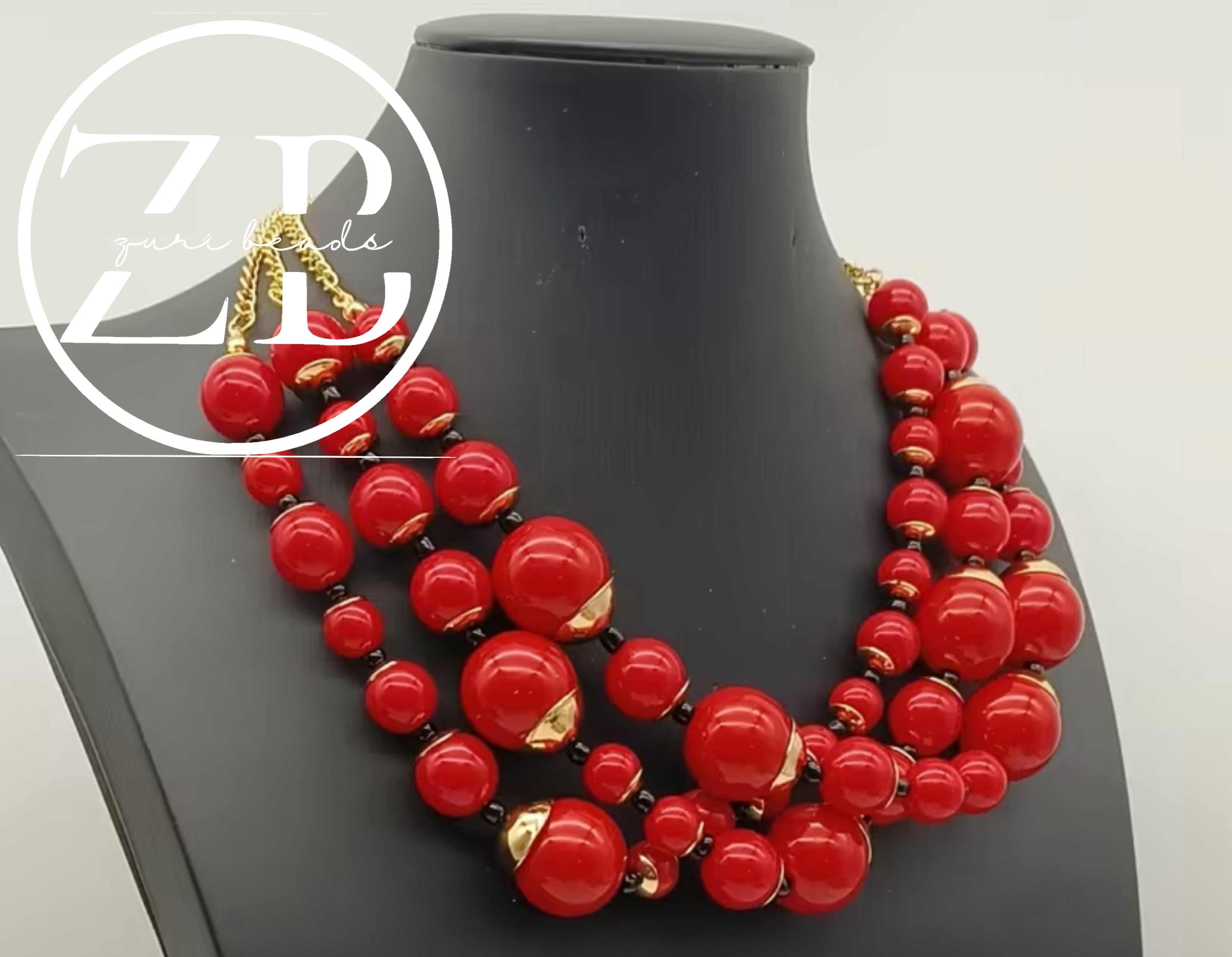 Beaded statement necklace