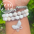 Two stack and bangle bundle (white)