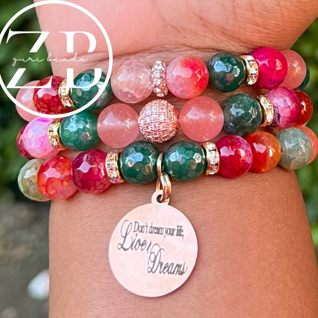 Live your dreams with agate charm