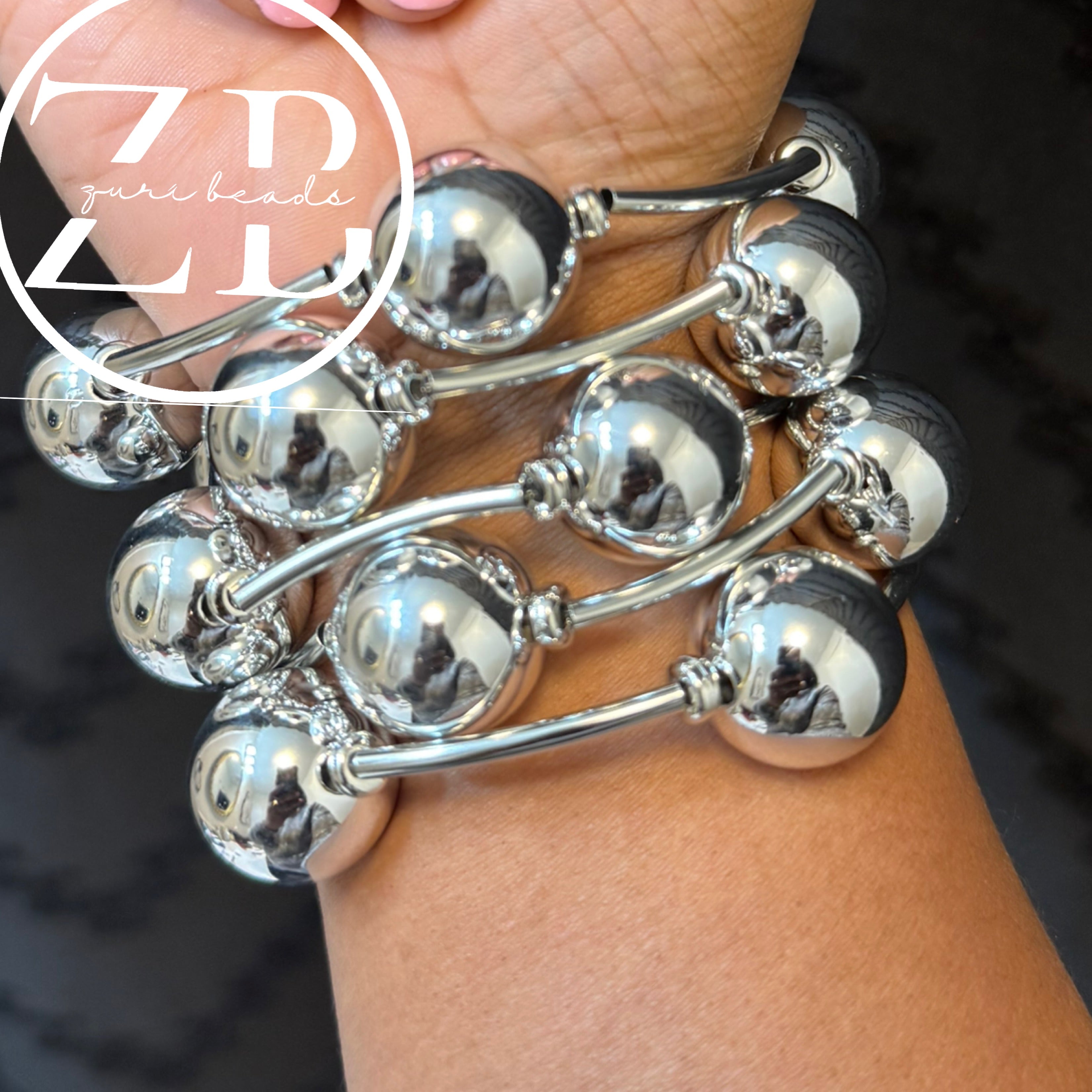 Silver Bohemian Bubble Bangles ($21 per bangle-you need to purchase more than 1 for the stacked look)