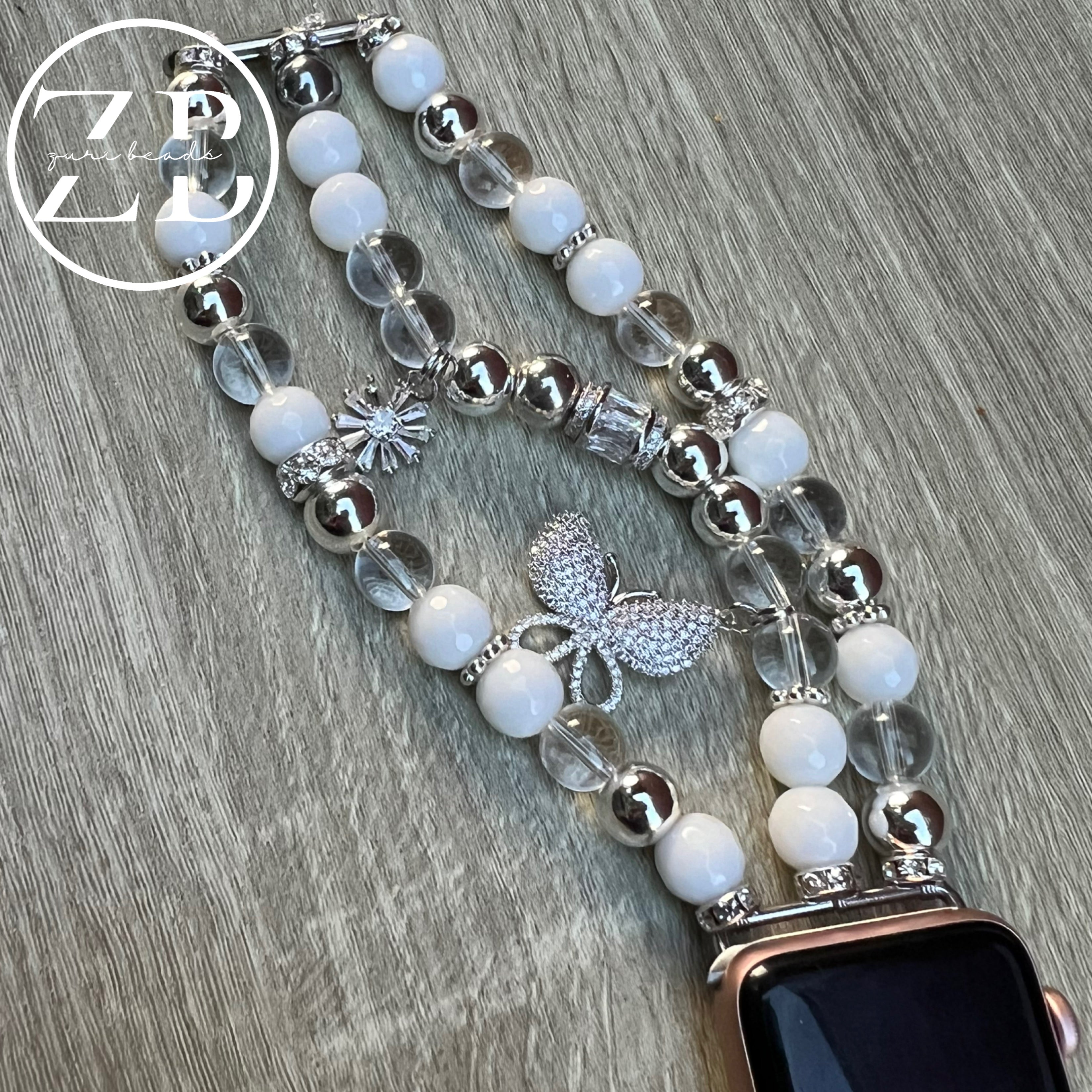 Apple Watch band. 44mm (white and silver)