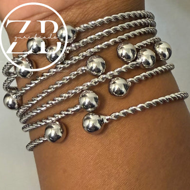 3 for $30 SALE Twisted Bubble Bangle (silver)