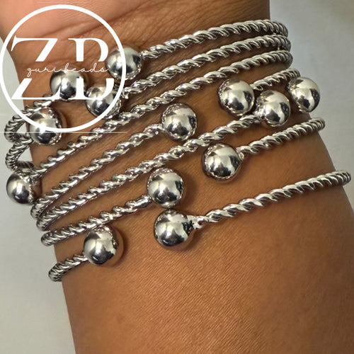 3 for $30 SALE Twisted Bubble Bangle (silver)
