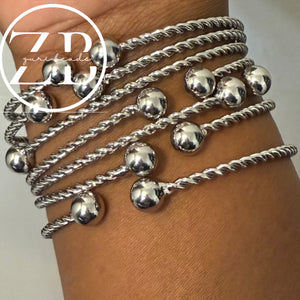Twisted Bubble Bangle (silver)