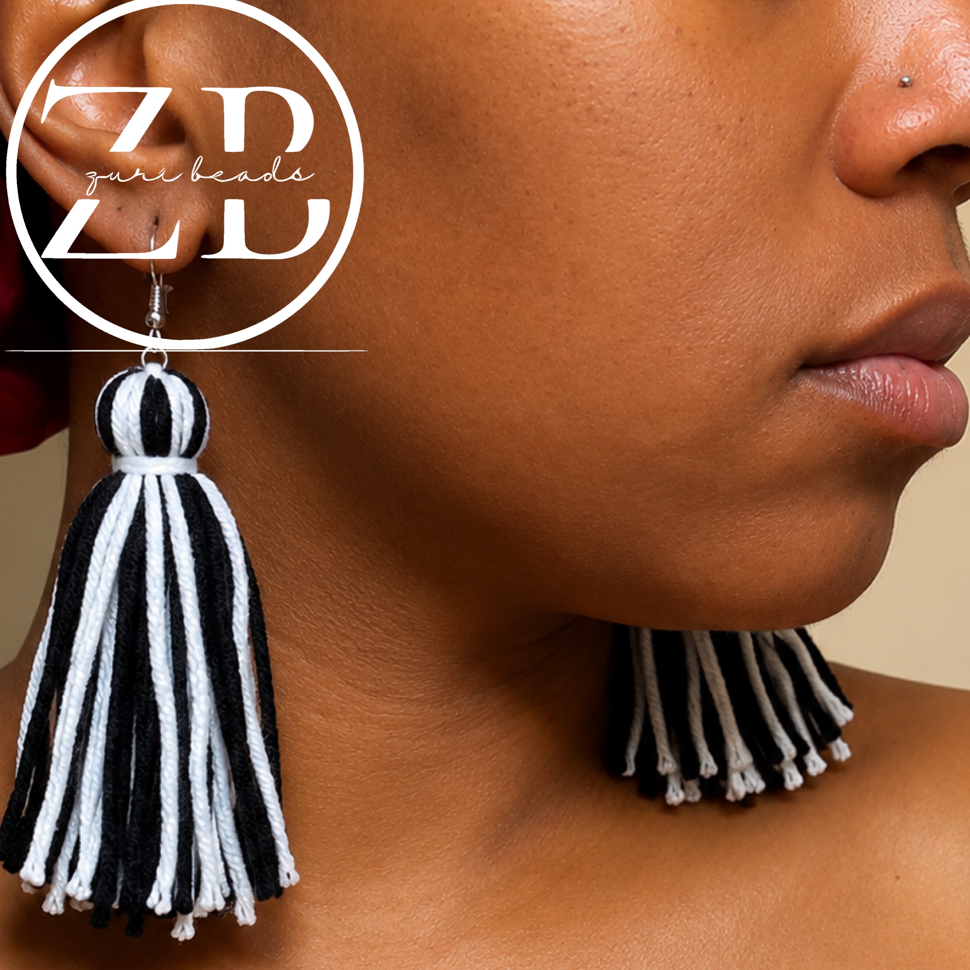 Zebra rope earrings
