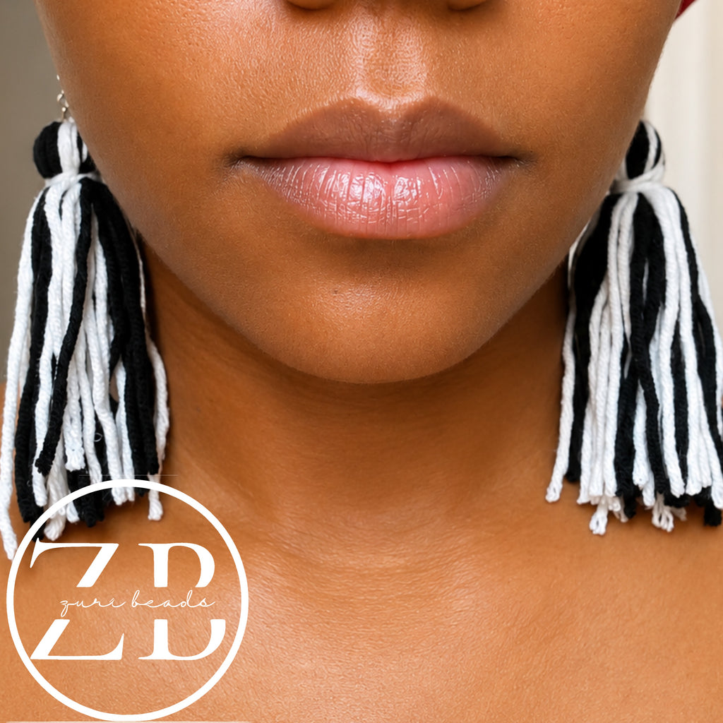 Zebra rope earrings