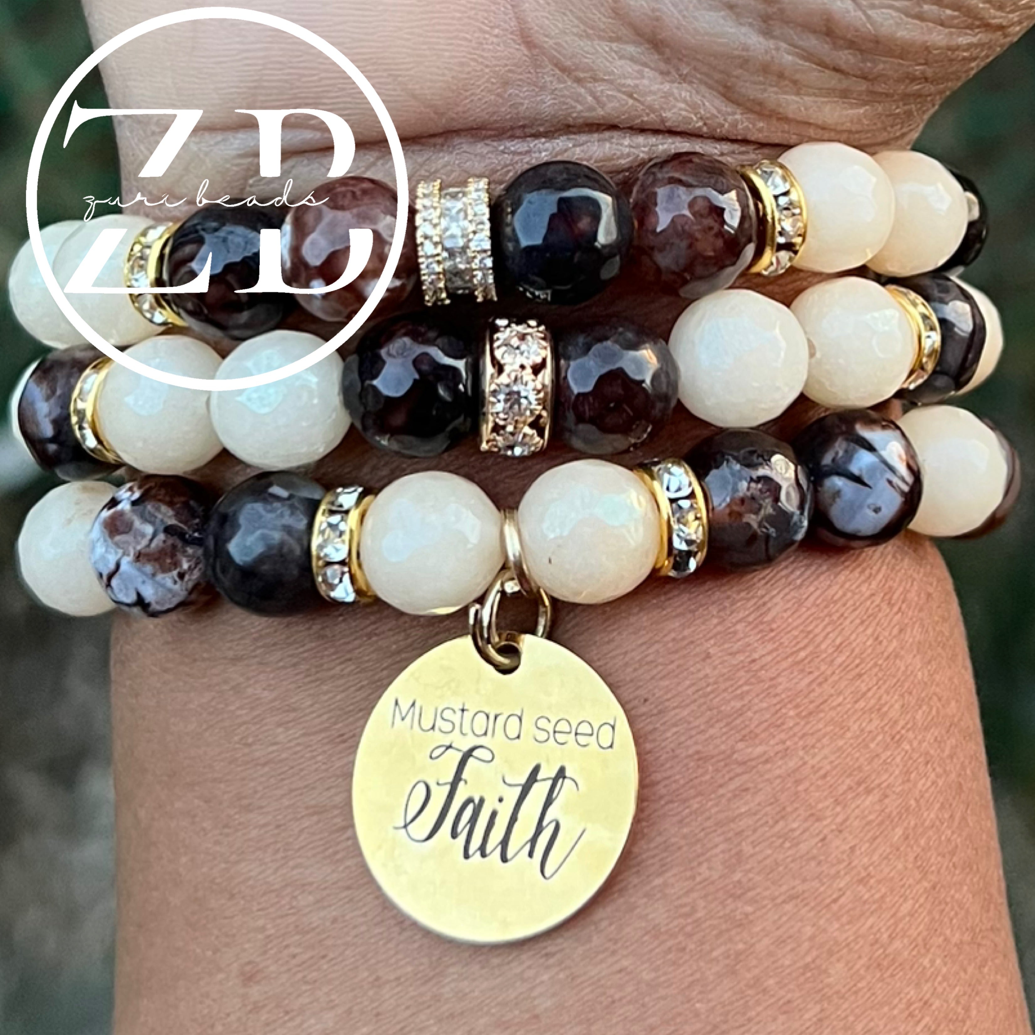 Mustard seed faith (brown and cream)