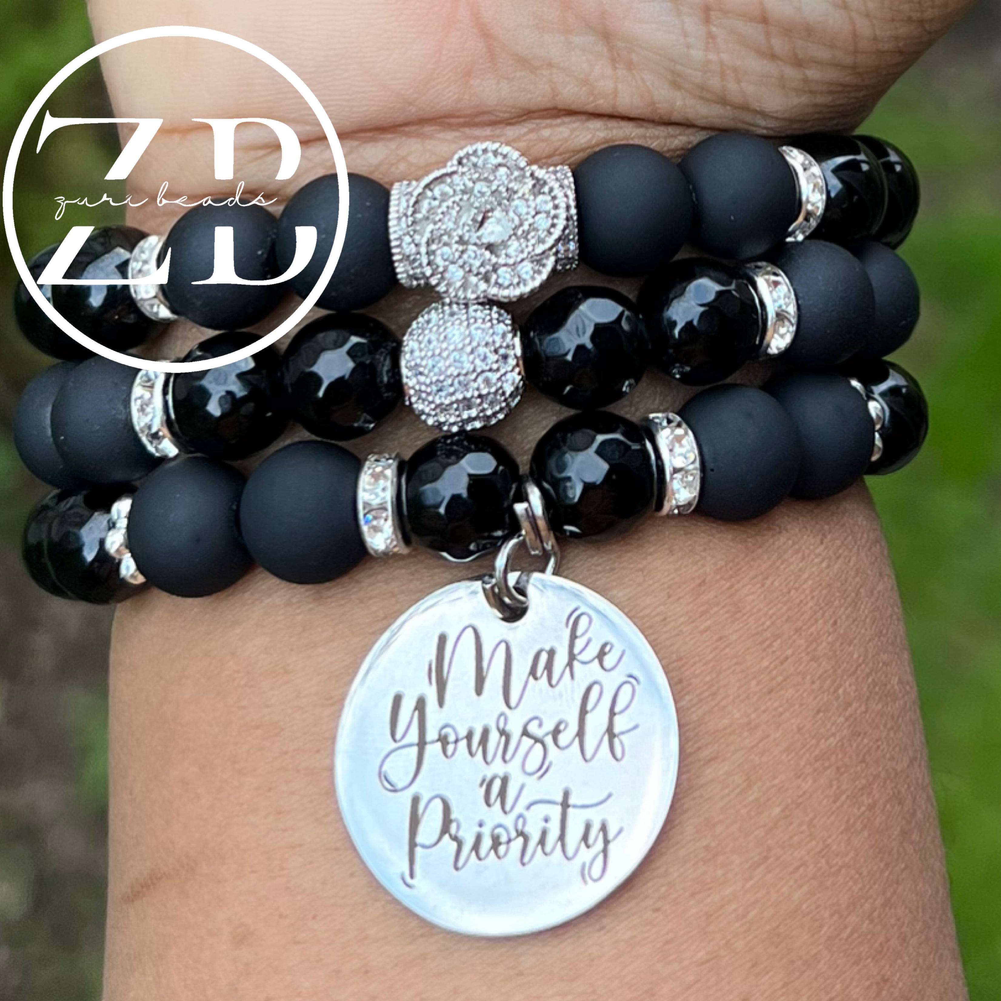 Make yourself a priority (black and silver)