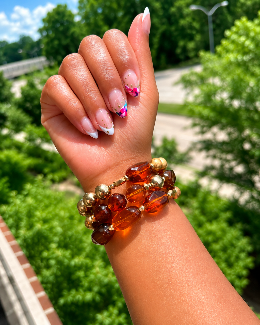 Safari wrap bracelet orange