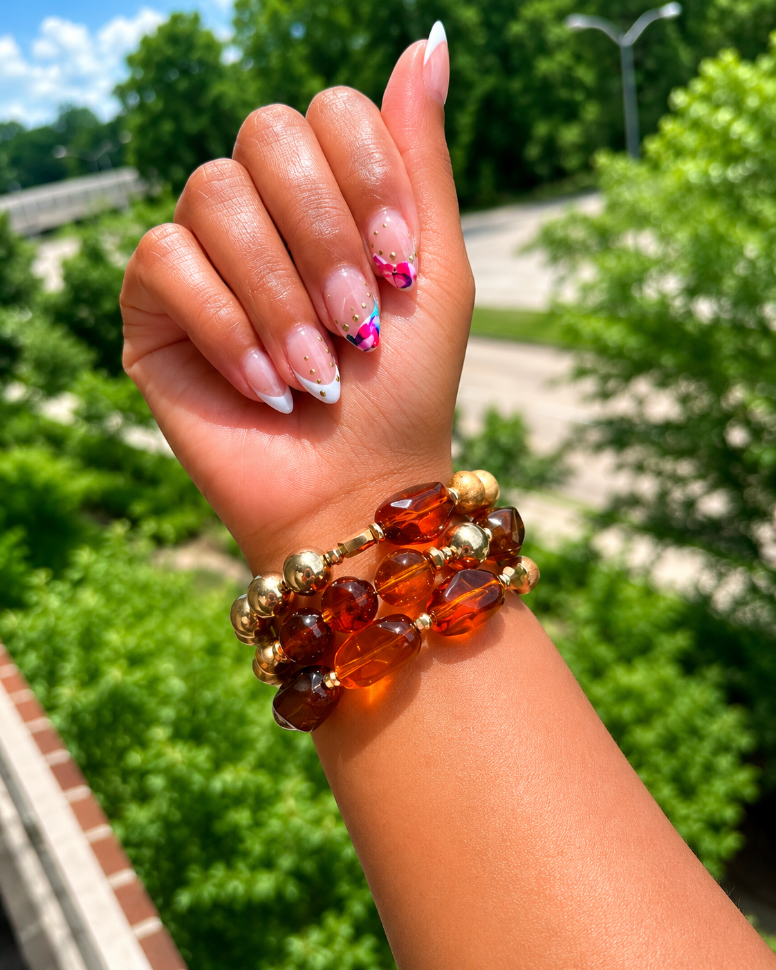 Safari wrap bracelet orange