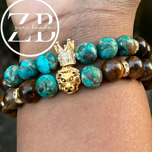 Men’s/unisex 2 stack - turquoise and brown