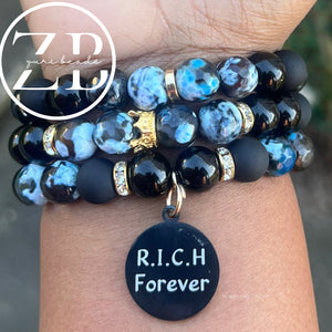 Rich forever- blue and black